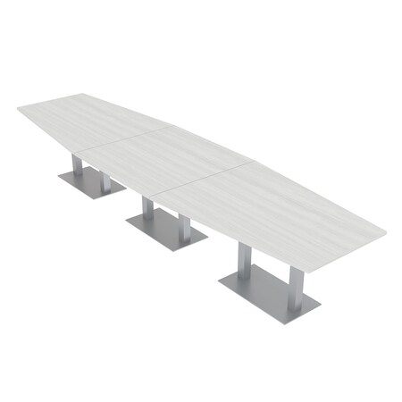 Skutchi Designs 45 in W, 165.75 in L, 29 in H, Engineered Wood Top, White HAR-HEX.IR-46x168-DOU-WHCYPRESS